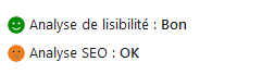 Analyse SEO de yoast par couleurs